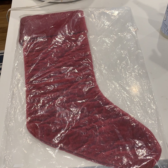 POTTERY BARN Quilted Velvet Christmas Stocking - Picture 2 of 6